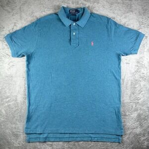 Vintage Made In USA Polo By Ralph Lauren Green Teal‎ Polo Shirt L